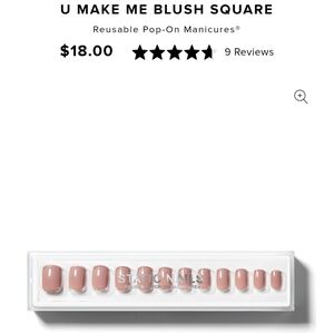 Static Nails U Make Me Blush ROUND Pop-On Manicures (not Square)